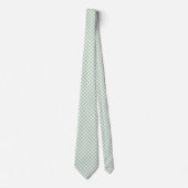 Salie groen gingham stropdas (Voorkant)