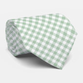Salie groen gingham stropdas (Opgerold)