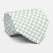 Salie groen gingham stropdas (Opgerold)