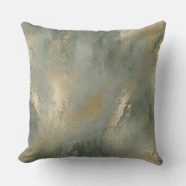 Salie Groen Goud Abstract Kussen