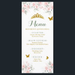 Salie Groen Goud Blush Bloemen Vlinder Quinceañera Menu<br><div class="desc">Salie Groen Goud Blush Bloemen Vlinder Quinceañera Menu Kaart</div>