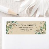 Salie Groen Goud Botanisch Bloem Motief Retouradre Etiket (Insitu)