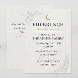 Salie Groen & Goud Botanische Salie Eid Brunch Maa Kaart