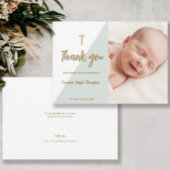 Salie groen goud Custom Modern Baby Doop Kaart