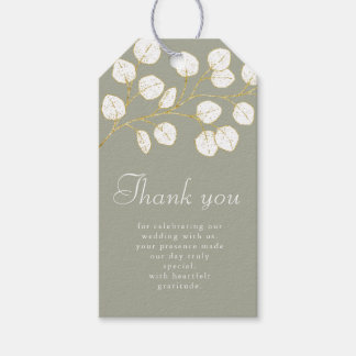 Salie Groen Goud Eucalyptus Bladeren Dank U Cadeau Cadeaulabel