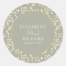 Salie Groen Goud Eucalyptus Bladeren Groen Ronde Sticker