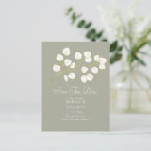 Salie groen goud eucalyptus bladeren Save the date Briefkaart (Staand voorkant)