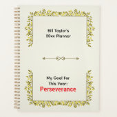 Salie Groen & Goud Motief Volharding Doel Planner (Voorkant)