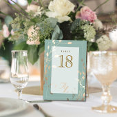 Salie Groen & Gouden Bruiloft Kaart