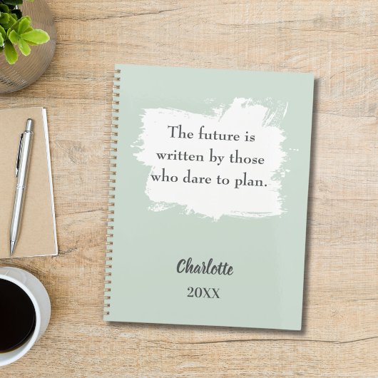 Salie groen inspirerende quote 2027 planner