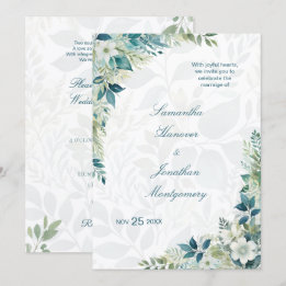 Salie Groen Ivoor Eucalyptus Bruiloft Kaart