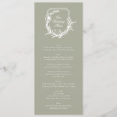salie groen klassiek monogram kuif Onze bruiloft Menu (Voorkant)