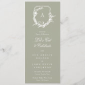 salie groen klassiek monogram kuif Onze bruiloft Menu (Achterkant)