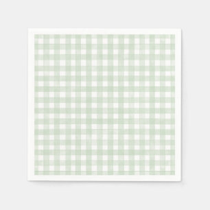 Salie Groen Klassieke Gingham Servet