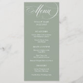 Salie Groen | Klassieke Italiaanse Trouw Elegantie Menu (Voorkant)