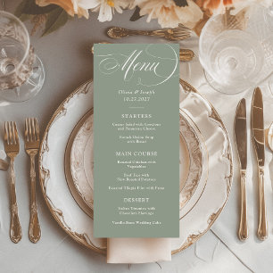 Salie Groen   Klassieke Italiaanse Trouw Elegantie Menu