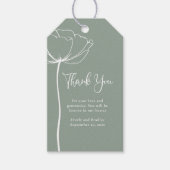 Salie Groen Krachtig Eenvoudig Bloem Bruiloft Beda Cadeaulabel (Voorkant)