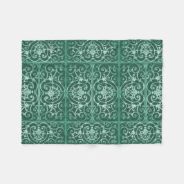 Salie groen krulpatroon fleece deken