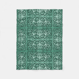 Salie groen krulpatroon fleece deken