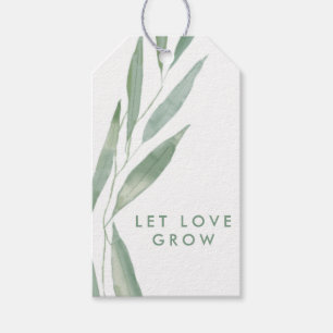 Salie groen laat liefde groeien Labels, bruiloft g Cadeaulabel
