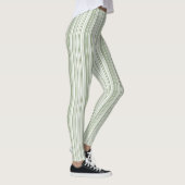 Salie Groen (Licht, Medium, Donker) en Witte Strep Leggings (Rechts)