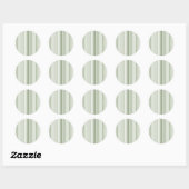Salie groen (licht, medium, donker) en witte strep ronde sticker (Vel)