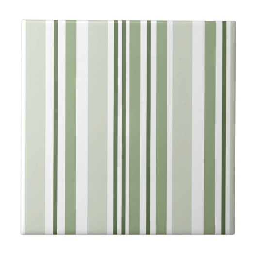 Salie Groen (Licht, Medium, Donker) en Witte Strep Tegeltje (Voorkant)