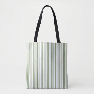 Salie Groen (Licht, Medium, Donker) en Witte Strep Tote Bag