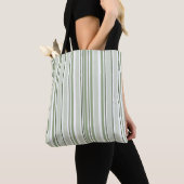 Salie Groen (Licht, Medium, Donker) en Witte Strep Tote Bag (Dichtbij)