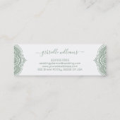 Salie groen lijst op witte achtergrond 2 mini visitekaartje (Achterkant)