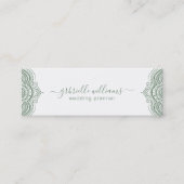 Salie groen  lijst op witte achtergrond mini visitekaartje (Voorkant)