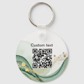 Salie groen marmeren logo Qr code Werknemer Sleutelhanger (Achterkant)