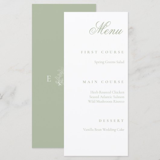 salie groen menu (Voorkant / Achterkant)