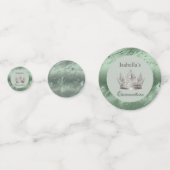 Salie Groen Metaal Tiara Quinceañera Confetti (Achterkanten)