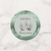 Salie Groen Metaal Tiara Quinceañera Confetti (Kleine voorkant)