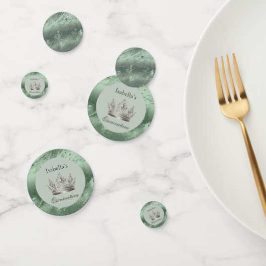 Salie Groen Metaal Tiara Quinceañera Confetti (Groep)