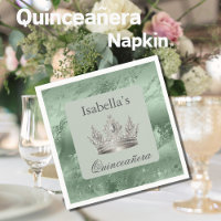 Salie Groen Metallic Zilver Tiara Kroon Quinceañer