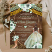 Salie Groen Mexicaans Quinceañera Rustiek Hout Kaart