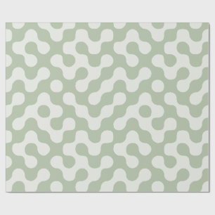 Salie Groen Mid Century Organisch Geometrisch Cadeaupapier