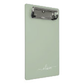 Salie Groen Minimalistische Moderne Monogram Elega Mini Klembord (Schuin)