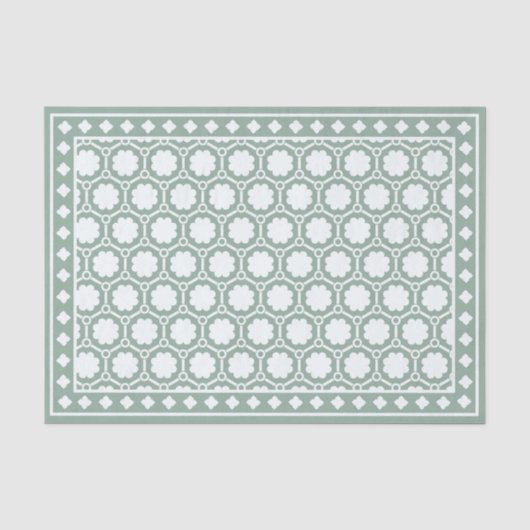 Salie Groen Moderne Been Inleg Decoupage Papier (Voorkant)