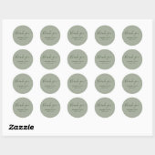 Salie Groen Moderne Dankbetuiging Script Ronde Sticker (Vel)