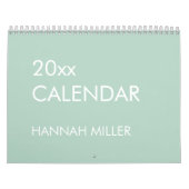 Salie Groen Moderne Minimalist Kalender (Hoes)