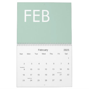 Salie Groen Moderne Minimalist Kalender