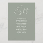 Salie Groen Moderne Zitting Grafiek Tafelnummer (Achterkant)