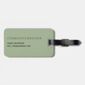 Salie groen monogram initialen bagagelabel (Achterkant horizontaal)