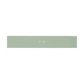 Salie groen monogram moderne trouw uitnodigingen wikkel (Vlak)