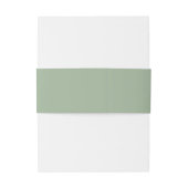 Salie groen monogram moderne trouw uitnodigingen wikkel (Achterkant Voorbeeld)