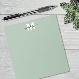 Salie Groen Monogram Notitieblok