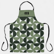 Salie groen monogram patroon